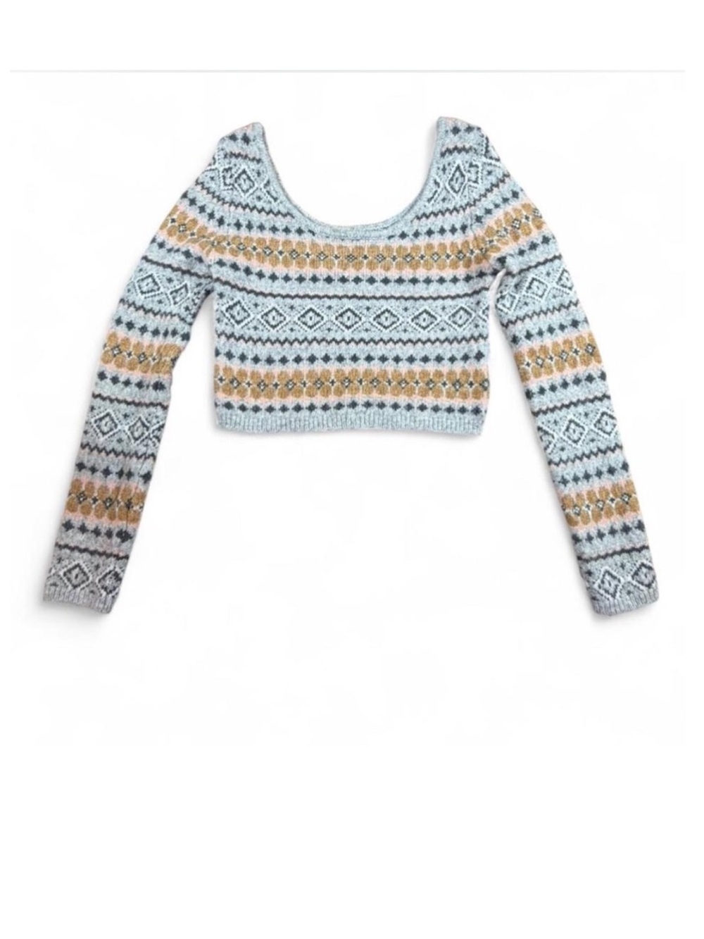 American Eagle cropped fair isle sweater size XS